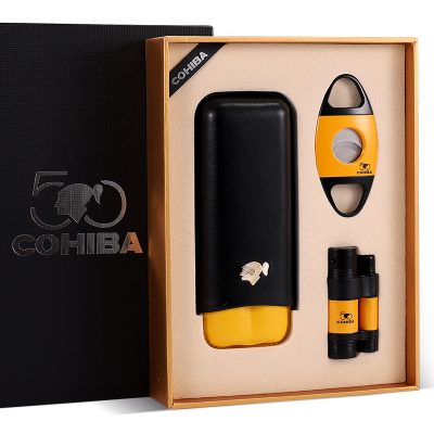 Combo khò cắt bao da cầm tay Cohiba