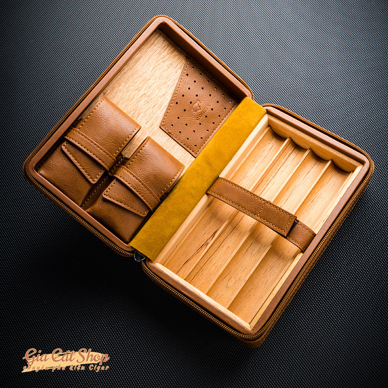 bao da đựng cigar 4 điếu Bao da đựng cigar Cohiba 4 điếu