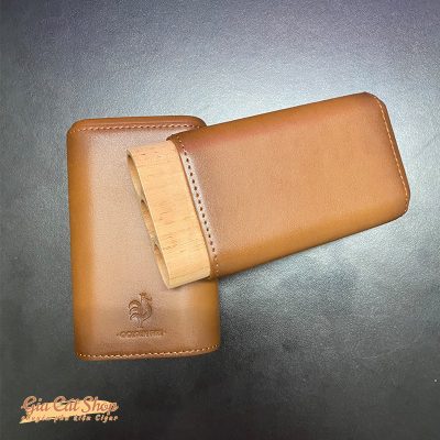 Bao da đựng cigar 3 điếu Golden Fire
