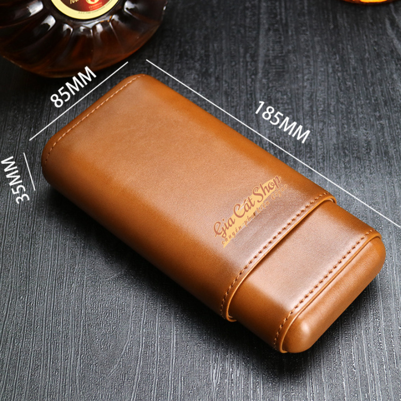 Bao da đựng cigar 3 điếu Golden Fire
