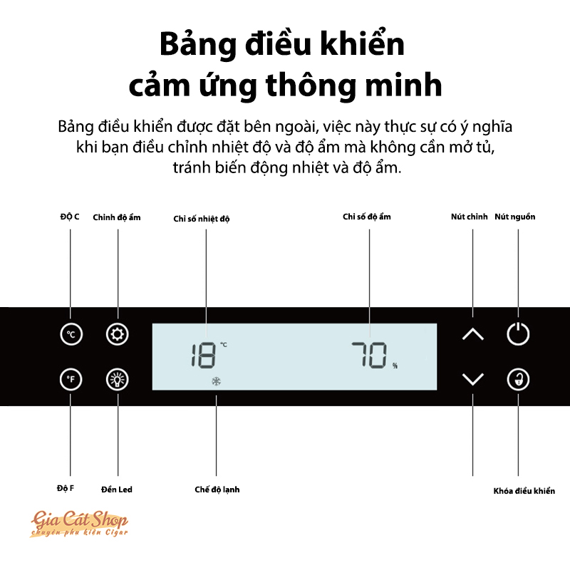 Tủ bảo quản cigar FUKE, tủ điện sức chứa 300-350 điếu