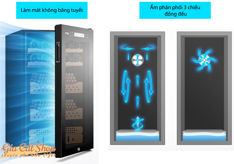 Tủ bảo quản cigar FUKE, tủ điện sức chứa 300-350 điếu