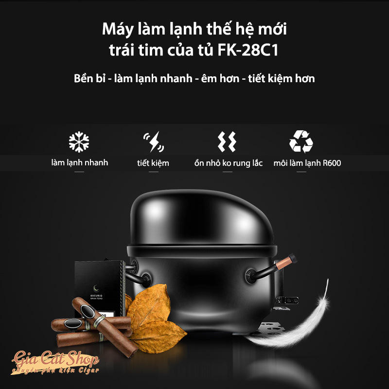 Tủ bảo quản cigar FUKE, tủ điện sức chứa 300-350 điếu