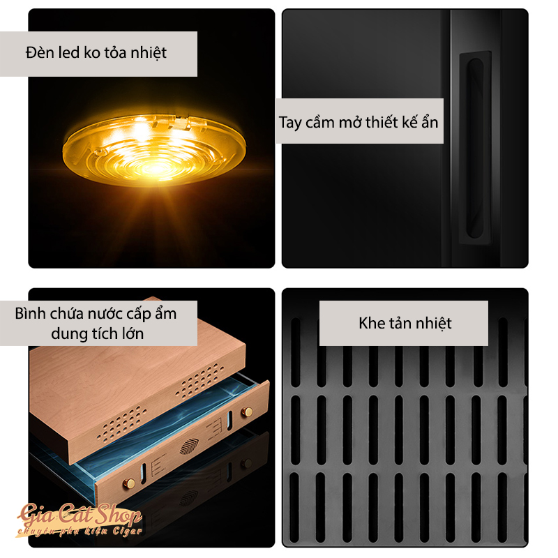 Tủ bảo quản cigar FUKE, tủ điện sức chứa 300-350 điếu