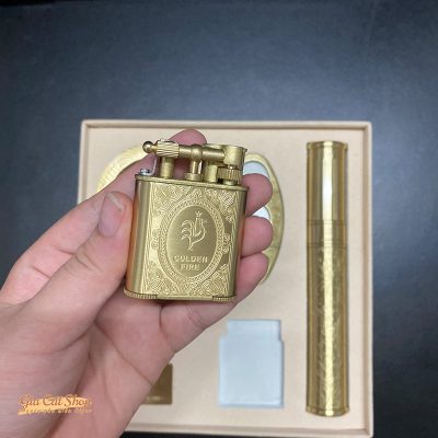 Bộ phụ kiện cigar Golden Fire 4 món, khò cắt gạt tàn và ống đựng cigar