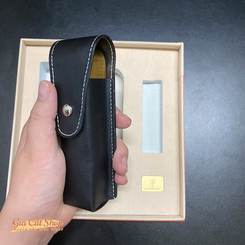 bộ phụ kiện cigar Golden Fire Bộ phụ kiện cigar khò gác điếu và bao da Golden Fire TZ233